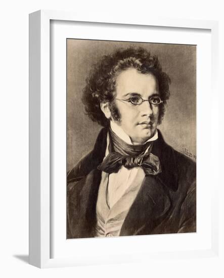 Portrait of Composer Franz Schubert-null-Framed Giclee Print