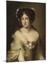 Portrait of Contessa Ortensia Ianni Stella, Bust Length, in an Ivory Chemise, with Flowers in Her…-Jacob Ferdinand Voet-Mounted Giclee Print