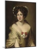 Portrait of Contessa Ortensia Ianni Stella, Bust Length, in an Ivory Chemise, with Flowers in Her…-Jacob Ferdinand Voet-Mounted Giclee Print
