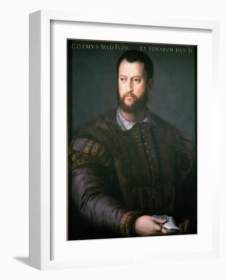 Portrait of Cosimo I De'Medici-Agnolo Bronzino-Framed Giclee Print