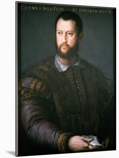 Portrait of Cosimo I De'Medici-Agnolo Bronzino-Mounted Giclee Print