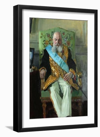 Portrait of Count Dmitri Martynovich Solski (1833-191), 1908-Boris Michaylovich Kustodiev-Framed Giclee Print