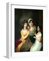 Portrait of Countess Anna Bezborodko with Her Daughters Lyubov and Cleopatra, 1803-Vladimir Lukich Borovikovsky-Framed Giclee Print