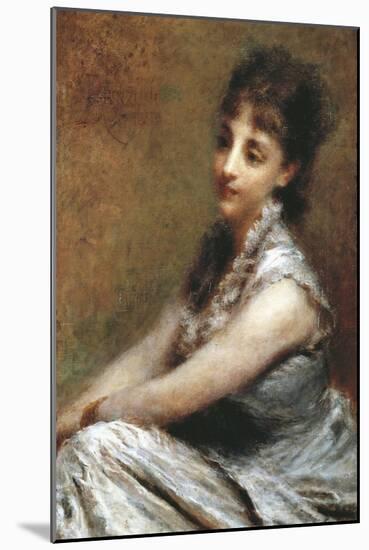 Portrait of Countess Arrivabene Marta Bussi Rosnati, 1880-Daniele Ranzoni-Mounted Giclee Print