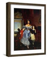 Portrait of Countess Julia Samoilova with Her Stepdaughter Amazillia Pacini and Black Boy-Karl Pavlovich Briullov-Framed Giclee Print