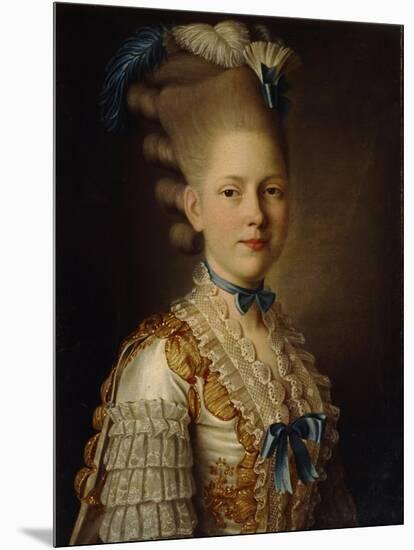 Portrait of Countess Kh. Obolenskaya, Ca 1776-Alexander Roslin-Mounted Giclee Print