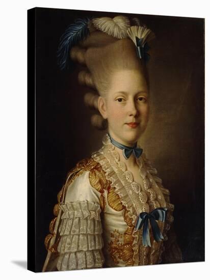 Portrait of Countess Kh. Obolenskaya, Ca 1776-Alexander Roslin-Stretched Canvas