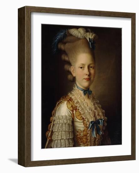 Portrait of Countess Kh. Obolenskaya, Ca 1776-Alexander Roslin-Framed Giclee Print