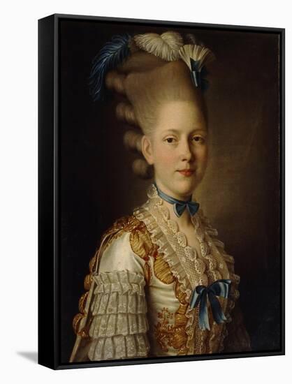 Portrait of Countess Kh. Obolenskaya, Ca 1776-Alexander Roslin-Framed Stretched Canvas