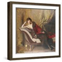 Portrait of Countess Michael Karolyi Reclining, Full Length, on a Divan-John Quincy Adams-Framed Giclee Print