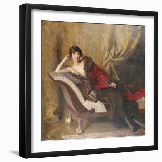 Portrait of Countess Michael Karolyi Reclining, Full Length, on a Divan-John Quincy Adams-Framed Giclee Print