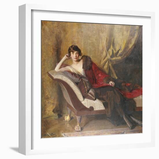 Portrait of Countess Michael Karolyi Reclining, Full Length, on a Divan-John Quincy Adams-Framed Giclee Print