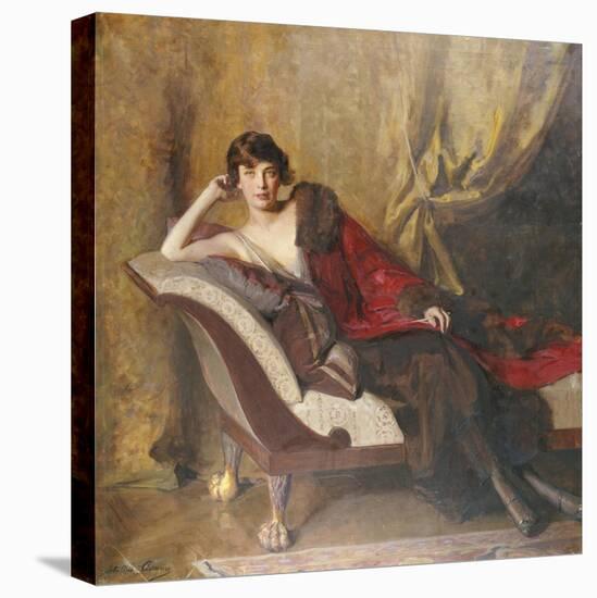 Portrait of Countess Michael Karolyi Reclining, Full Length, on a Divan-John Quincy Adams-Stretched Canvas