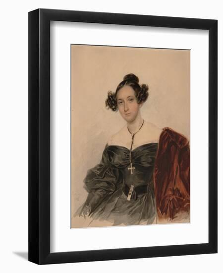 Portrait of Countess Nadezhda Ivanovna Golitsyna (1796-186), Née Countess Kutaysova, 1832-Pyotr Fyodorovich Sokolov-Framed Giclee Print