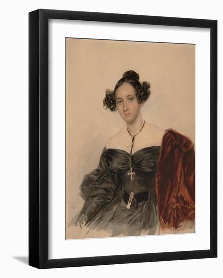 Portrait of Countess Nadezhda Ivanovna Golitsyna (1796-186), Née Countess Kutaysova, 1832-Pyotr Fyodorovich Sokolov-Framed Giclee Print