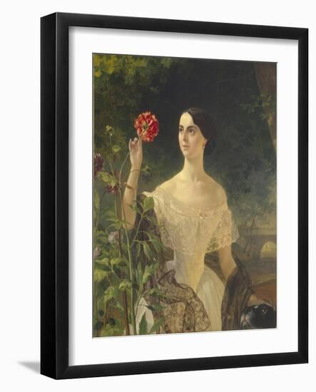 Portrait of Countess Sophia Bobrinskaya, Née Samoylova (1797-186), 1849-Karl Pavlovich Briullov-Framed Giclee Print