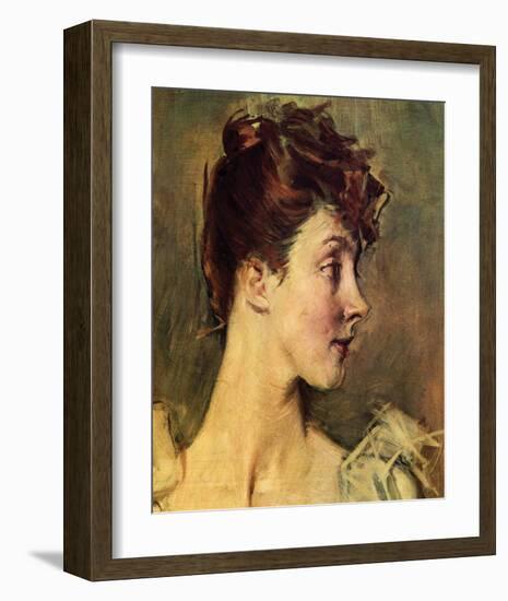 Portrait of Countess von de Leusse-Giovanni Boldini-Framed Premium Giclee Print