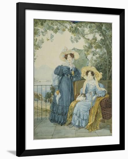 Portrait of Countess Yekaterina Artemyevna Vorontsova and Princess Yelena Mikhaylovna Galitzine-Alexander Pavlovich Briullov-Framed Giclee Print