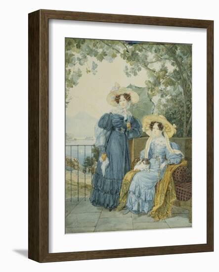 Portrait of Countess Yekaterina Artemyevna Vorontsova and Princess Yelena Mikhaylovna Galitzine-Alexander Pavlovich Briullov-Framed Giclee Print