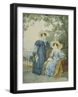 Portrait of Countess Yekaterina Artemyevna Vorontsova and Princess Yelena Mikhaylovna Galitzine-Alexander Pavlovich Briullov-Framed Giclee Print