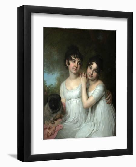 Portrait of Countesses E.A. and A.A. Kurakin, 1802-Vladimir Lukich Borovikovsky-Framed Premium Giclee Print