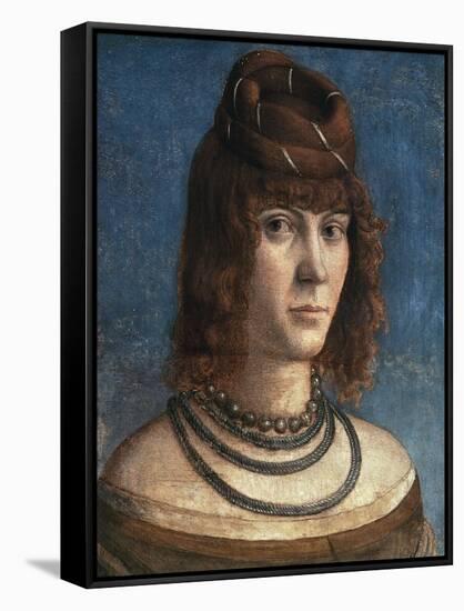 Portrait of Courtesan-Vittore Carpaccio-Framed Stretched Canvas