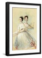 Portrait of Czarina Maria Feodorovna and Her Sister Alexandra-Franz Xaver Winterhalter-Framed Giclee Print