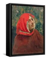 Portrait of Dante Alighieri (1265-1321)-Ilya Efimovich Repin-Framed Stretched Canvas