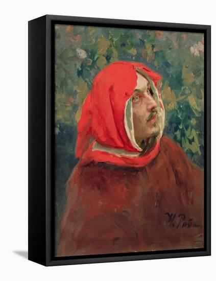 Portrait of Dante Alighieri (1265-1321)-Ilya Efimovich Repin-Framed Stretched Canvas