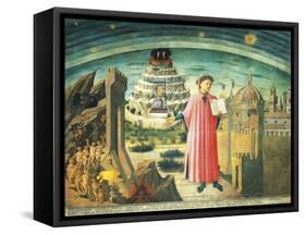Portrait of Dante Alighieri, Florence and the Allegory of the Divine Comedy-null-Framed Stretched Canvas