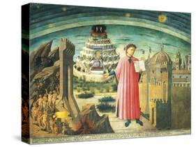 Portrait of Dante Alighieri, Florence and the Allegory of the Divine Comedy-null-Stretched Canvas
