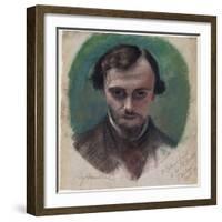 Portrait of Dante Gabriel Rossetti, 1853-William Holman Hunt-Framed Giclee Print