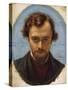 Portrait of Dante Gabriel Rossetti-William Holman Hunt-Stretched Canvas