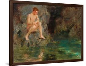 Portrait of David Bone - Cornwall, 1913-Henry Scott Tuke-Framed Giclee Print