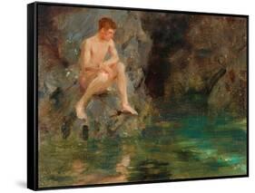 Portrait of David Bone - Cornwall, 1913-Henry Scott Tuke-Framed Stretched Canvas