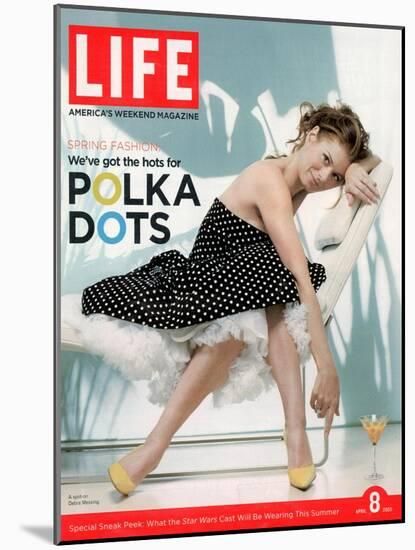 Portrait of Debra Messing Wearing Polka Dot Dress by Tracy and Michael, April 8, 2005-Lee Jenkins-Mounted Photographic Print