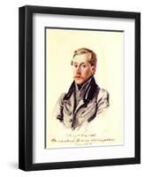 Portrait of Decembrist Pyotr Belyaev (1804-186), 1832-1833-Nikolai Alexandrovich Bestuzhev-Framed Giclee Print