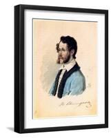 Portrait of Decembrist Pyotr Svistunov (1803-188), 1836-Nikolai Alexandrovich Bestuzhev-Framed Giclee Print