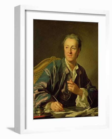 Portrait of Denis Diderot (1713-84) 1767-Louis-Michel van Loo-Framed Giclee Print