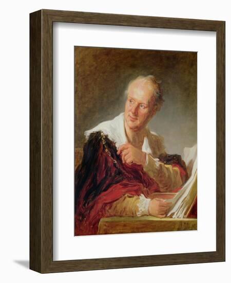 Portrait of Denis Diderot (1715-84) circa 1769-Jean-Honoré Fragonard-Framed Giclee Print