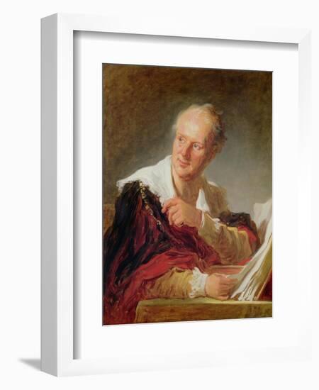 Portrait of Denis Diderot (1715-84) circa 1769-Jean-Honoré Fragonard-Framed Giclee Print