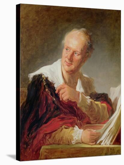 Portrait of Denis Diderot (1715-84) circa 1769-Jean-Honoré Fragonard-Stretched Canvas