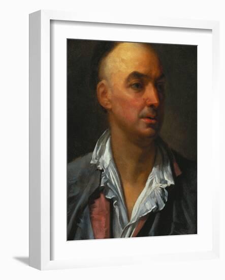 Portrait of Denis Diderot, Bust-Length, Wearing an Open, Lace-Collared, Shirt and Jacket-Jean-Baptiste Greuze-Framed Giclee Print