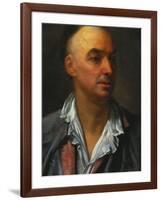 Portrait of Denis Diderot, Bust-Length, Wearing an Open, Lace-Collared, Shirt and Jacket-Jean-Baptiste Greuze-Framed Giclee Print