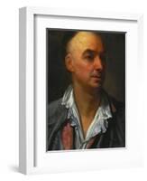 Portrait of Denis Diderot, Bust-Length, Wearing an Open, Lace-Collared, Shirt and Jacket-Jean-Baptiste Greuze-Framed Giclee Print