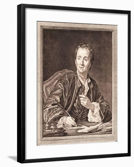 Portrait of Denis Diderot-null-Framed Giclee Print