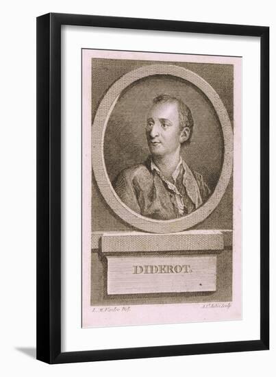 Portrait of Denis Diderot-Augustin De Saint-aubin-Framed Giclee Print