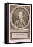 Portrait of Denis Diderot-Augustin De Saint-aubin-Framed Stretched Canvas