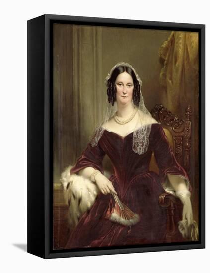 Portrait of Dieuwke Fontein, Second Wife of Adriaan Van Der Hoop-Jan Adam Kruseman-Framed Stretched Canvas