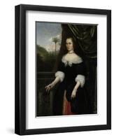 Portrait of Dina Lems, Wife of Jan Valckenburgh-Daniel Vertangen-Framed Art Print